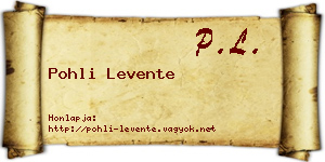 Pohli Levente névjegykártya